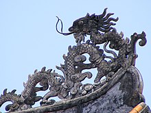 Symbolic power: a dragon in the Imperial City, Hue, Vietnam Roof detail, dragon.jpg
