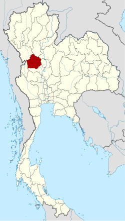 แผนที่ประเทศไทย จังหวัดกำแพงเพชรเน้นสีแดง