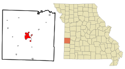 Location within Vernon County and Missouri