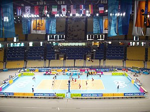 Volleyballspiel im SEF während der Olympische Sommerspiele 2004