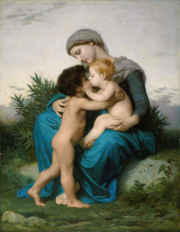 l'amour fraternel, peinture bucolique de William Bouguereau