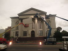 Wilmington City Hall, with movie crews filming in July 2012 Wilmington, NC City Hall IMG 4364.JPG