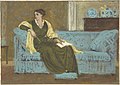 "Naine diivanil istumas" (ajavahemikus 1865 kuni 1915). Akvarell, grafiit, guašš. Metropolitan Museum of Art, New York