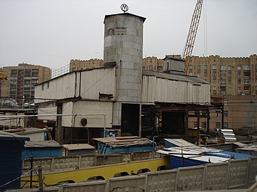Москва, 2007 год. Строительная шахта строящейся закрытым способом станции глубокого заложения Достоевская