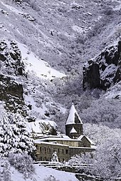 Le monastère dans la neige. Décembre 2018.