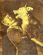 "A dog—as large as myself..." ED's beloved hound Carlo (1849-1866).