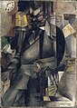 Albert Gleizes, 1913, Portrait de l’éditeur Eugène Figuière (The Publisher Eugene Figuiere), oil on canvas, 143.5 x 101.5 cm, Musée des Beaux-Arts de Lyon