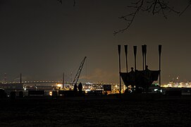 Blick vom Altonaer Balkon bei Nacht