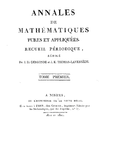 Miniatura per Annales de Mathématiques pures et appliquées