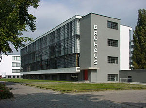 The Bauhaus Building in Dessau, Germany; image...
