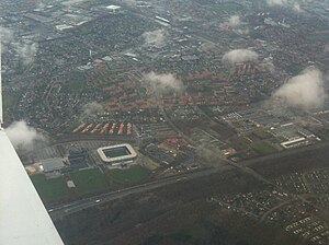 Brøndbyvester set fra luften.