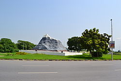 Monument of a nuclear test site placed in Islamabad. Chaghi Monument.JPG