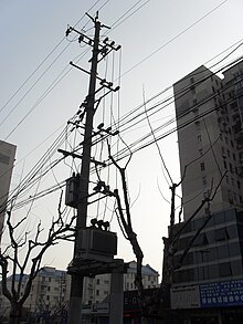 A joint-use utility pole in China China utility pole.jpg