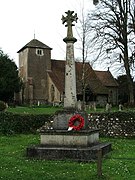 The war memorial in front of the church