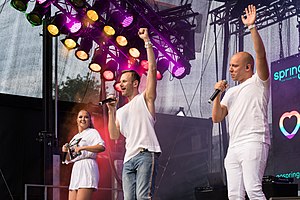 Keiino at Cologne Pride 2019 (left to right: Rotan, Hugo, Buljo)