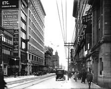 Coin Stanley et Sainte-Catherine en 1915, vers l'est