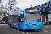 One of Diamond's Wright Streetlite buses leaves Bilston on a 23 to Portabello.