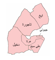 خريطة لأقاليم جيبوتي