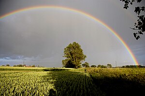 Two Rainbows at Dusk in Denmark.
