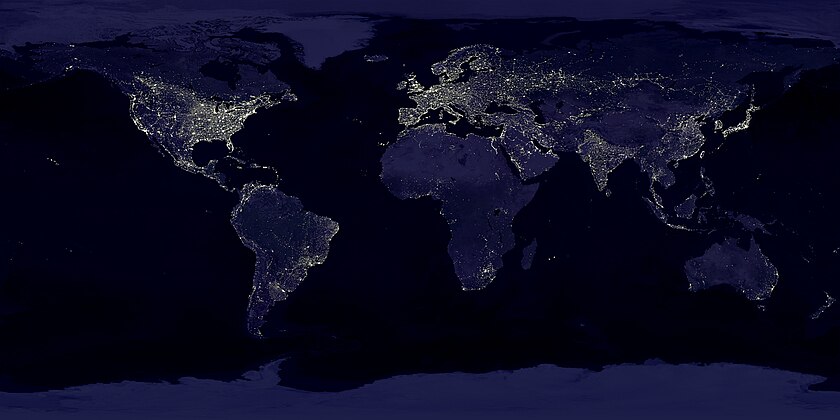 زمین در شب