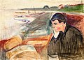 Edvard Munch: Abend/Melancholie. Öl, Pastell und Bleistift auf Leinwand, 1891, 73 × 101 cm, Munch-Museum Oslo
