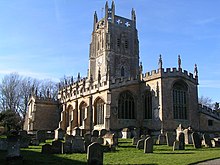 Fairford Church, built by John Tame, consecrated in 1497. Viewed from south-east Fairford church - geograph.org.uk - 682743.jpg