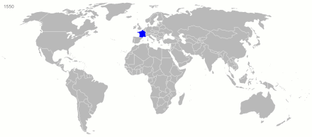 анимиран gif на френска колониална територия на картата на света