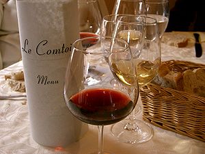 French wines are usually made to accompany food.