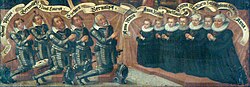 Детайл от епитафа на Бернолф със съпругата му Анна и десетте им деца