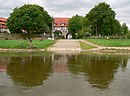 Der Standort der Brücke befand sich links neben der Fährauffahrt