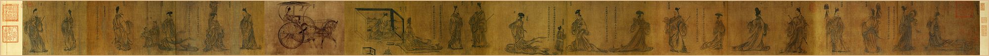 Гу Кайчжи. Свиток «Мудрые и добропорядочные женщины». Сунская копия свитка IV в. Гугун, Пекин.