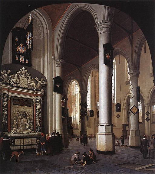 Hendrick Cornelisz. van Vliet - Interior of the Oude Kerk, Delft, with the Tomb of Admiral Tromp - WGA25272