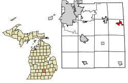 Location of Webberville, Michigan