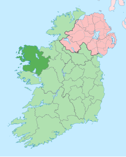 Karta med County Mayo markerat