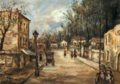 La Rue à Cachan avec réverbère, 1928, huile sur toile, 54 × 73 cm, collection privée.