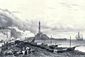 Litografia di Isador Laurent Deroy, vista dalla spiaggia di Sanpierdarena, 1839