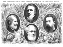 Francis William Newman (1805-1897), Isaac Pitman (1813-1897), William Gibson Ward (1819-1882), and John Davie (1800-1891), leading members of the Vegetarian Society Leading members of the Vegetarian Society.png