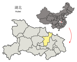 Kaart van Xiaogan