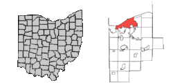 Location within the state of Ohio and in Lorain County