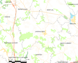 Mapa obce Lagraulière