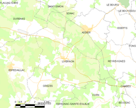 Mapa obce Livernon