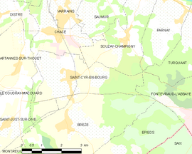 Mapa obce Saint-Cyr-en-Bourg