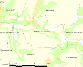 Mapa obce Fresnoy-la-Rivière