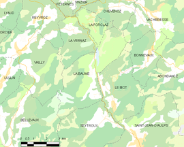 Mapa obce La Baume