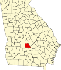 Locatie van Wilcox County in Georgia