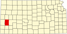 Разположение на окръга в Канзас