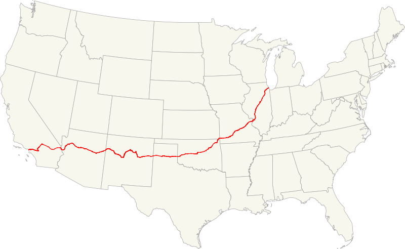 File:Map of US 66.svg
