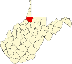 Karte von Wetzel County innerhalb von West Virginia