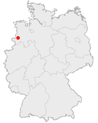 Deutschlandkarte, Position von Meppen hervorgehoben