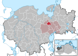 Läget för kommunen Metelsdorf i Landkreis Nordwestmecklenburg